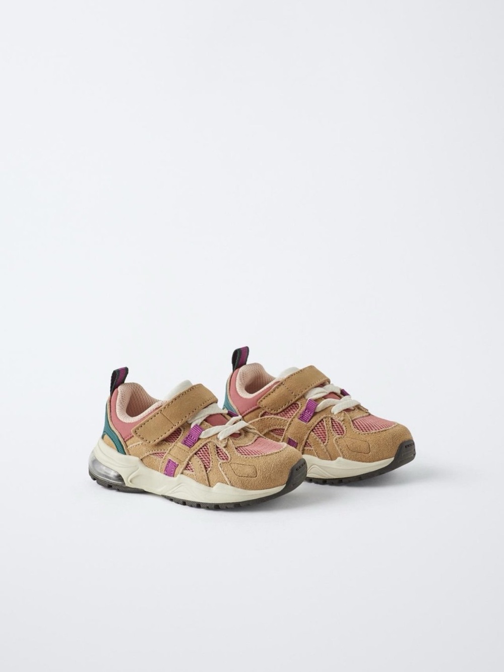 Zara Kids Sneakers in Tan, Pink and Teal